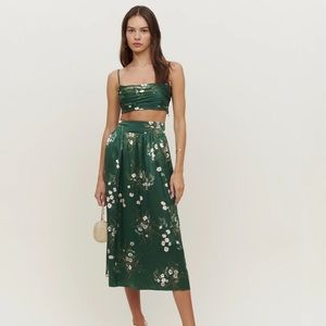 Reformation Carrie Silk Two Piece